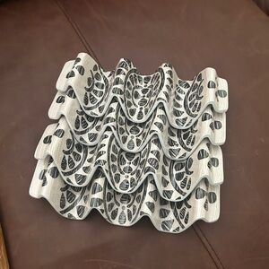 Black and White Taco Holder Serveware with Intricate Patterns